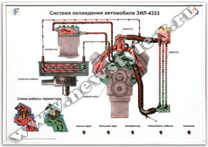 Стенд-планшет «Система охлаждения автомобиля ЗИЛ-4333»