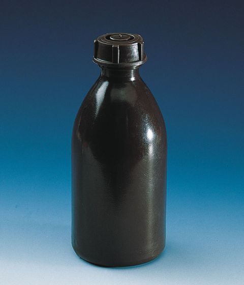 Бутылка янтарная, PE-LD, узкая горловина BRAND