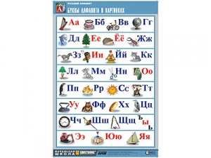 Таблица демонстрационная "Русский алфавит в картинках" (винил 70х100)