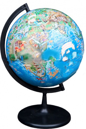 Глобус Земли для детей с подсветкой диаметр 210 мм
